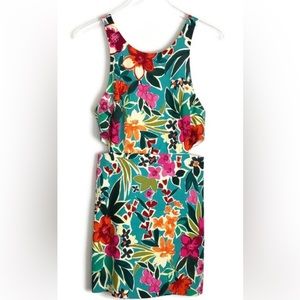 ZARA Bold Tropical Floral Sleeveless Skort Romper Large